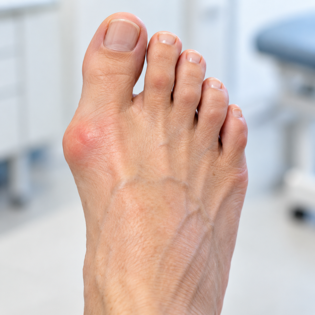 Bunion foot problem affecting the big toe joint