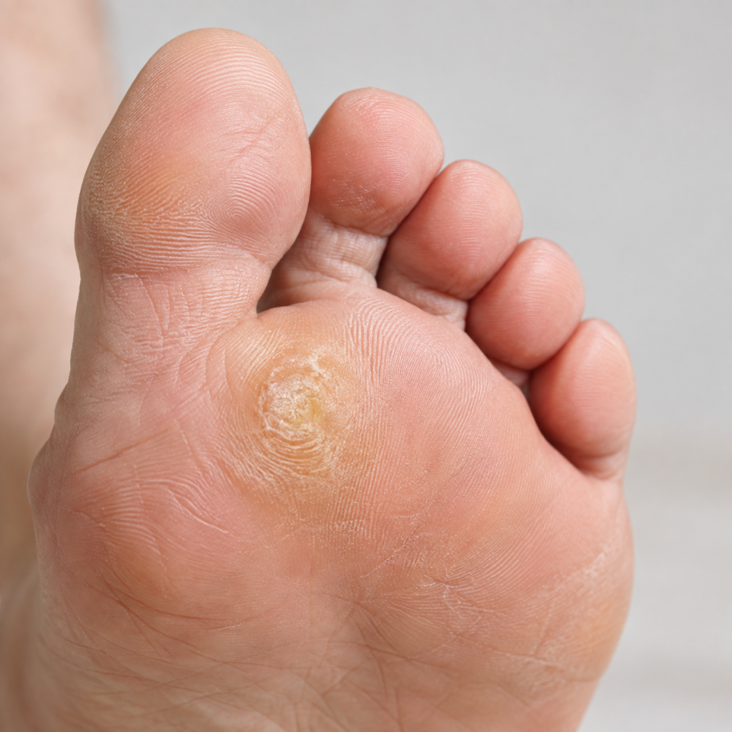 Corns and calluses causing painful foot problems