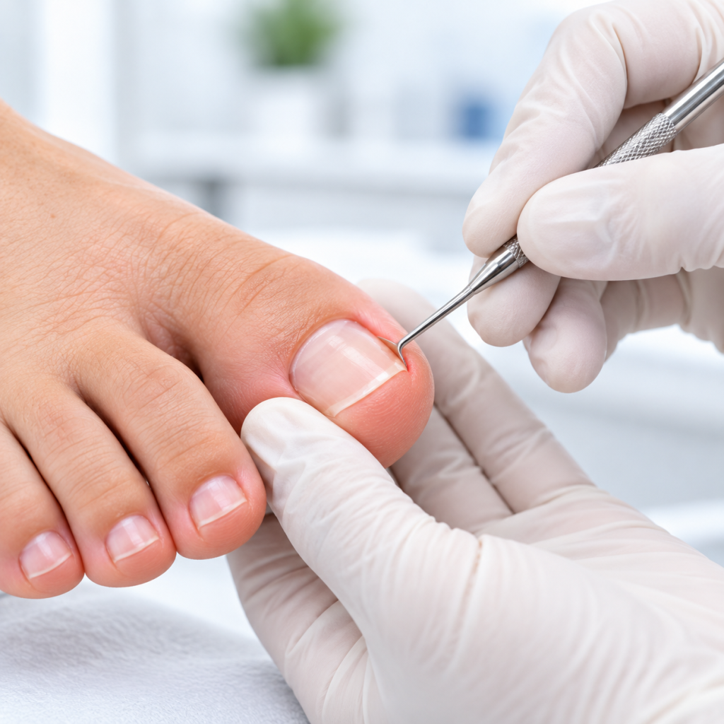 Ingrown toenail foot problem on the big toe