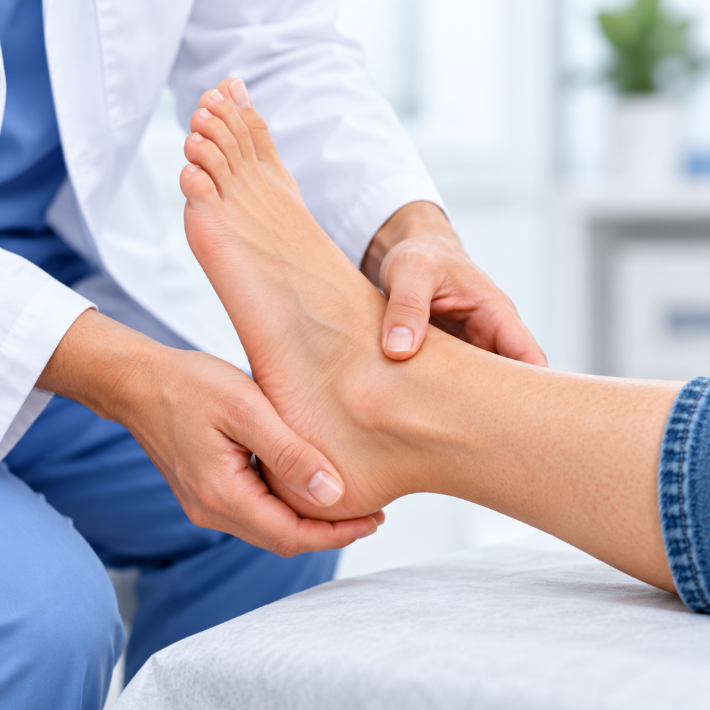 Foot and ankle tendonitis causing pain and swelling